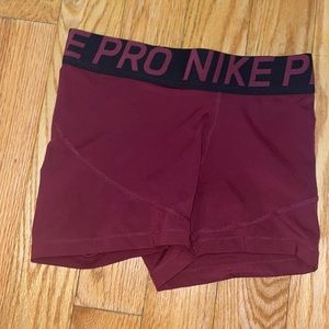 Nike Women’s Pro 3” Dark Beetroot Spandex Shorts - Size Medium